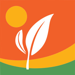 White leaves sprout under a bright sun in a colorful landscape