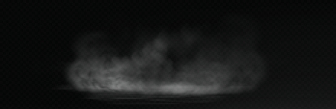 White smoke cloud overlay effect realistic fog texture on dark background.