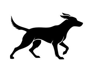 Vector art of silhouette of a dog walking