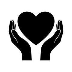 Vector art of heart in hand, symbol of care and protection