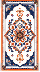 Ornate rug pattern with transparent background