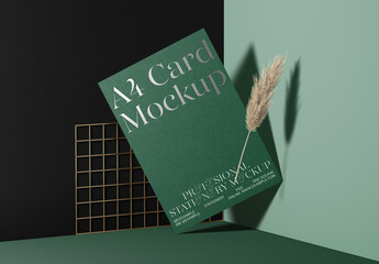 Front View A4 Card Mockup