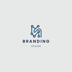 Letter n logo design initial vector