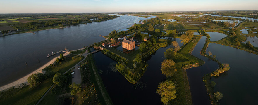 Aerial view of Loevestein Castle, Zaltbommel, The Netherlands