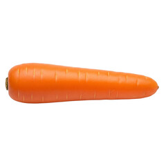 Fresh orange carrot isolated on transparent background, top view studio shot