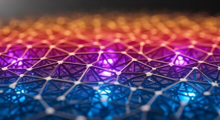 Interconnected Plexus Network With Nodes Emitting Colorful Light