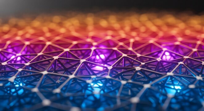 Interconnected Plexus Network With Nodes Emitting Colorful Light