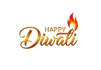 Happy diwali text isolated on transparent background