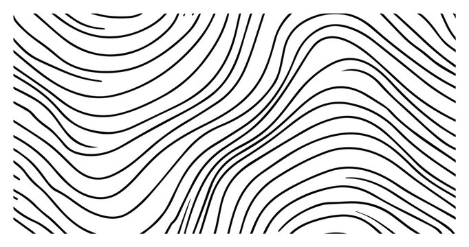 Abstract wavy line pattern background &ndash; hypnotic contour stripes creating fluid topographic texture, minimalist vector illustration