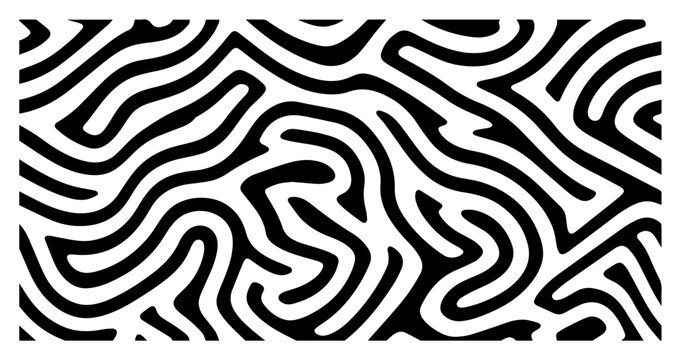 Abstract maze line pattern background &ndash; bold organic labyrinth stripes modern vector texture