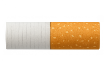 Filtered tobacco cigarette showing addiction and unhealthy lifestyle concept, isolated on transparent background
