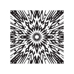 Obraz premium Black and White Abstract Geometric Fireworks Pattern Vector