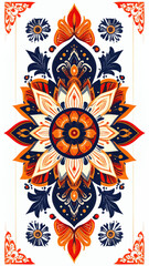 Ornate floral pattern with transparent background