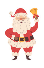 Santa Claus ringing golden bell