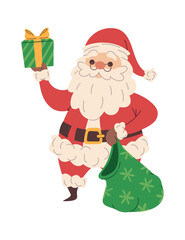 Santa Claus sharing holiday gifts