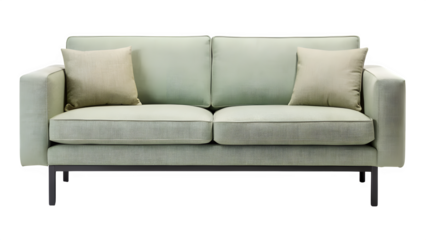 Modern beige sofa with plush cushions and sleek legs for elegant living room decor