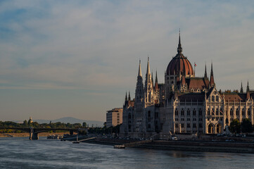Fototapeta premium Parliament building in Budapest. Hungary. The building of the Hungarian Parliament is located on the banks of the Danube River.