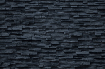 Black dark dusty blue gray background. Stone wall surface texture. Close-up. Exterior. Empty blank template design.