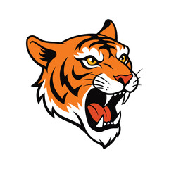 A cute cartoon tiger head mascot vector illustration ideal for wildlife and zoo themed design