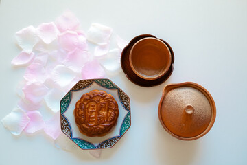 中国伝統の焼き菓子　伍仁月餅　俯瞰図