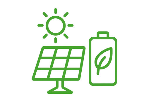 Solar panel charging clean energy battery transparent background