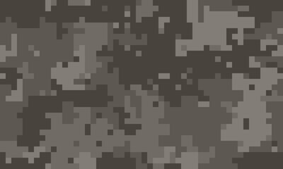 Abstract grayscale pixelated camouflage pattern. Ideal for backgrounds, textiles, or digital art projects needing a modern, tactical, or urban feel.