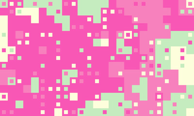 Abstract pixel art background.  Pastel pink, green, and cream squares create a vibrant, playful texture. Perfect for website banners, social media, or digital design projects.