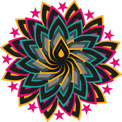 Creative modern and colorful mandala design.