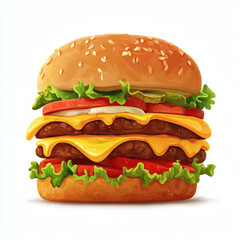 hamburger on a white background
