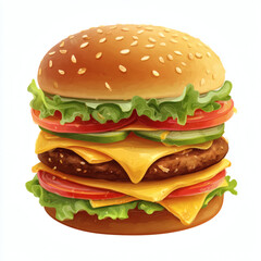 hamburger on a white background