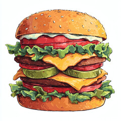hamburger on a white background