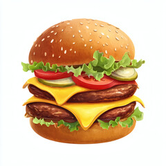 hamburger on a white background