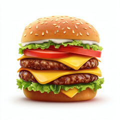 hamburger on a white background