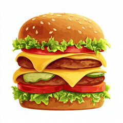 hamburger on a white background