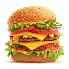 hamburger on a white background