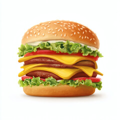 hamburger on a white background