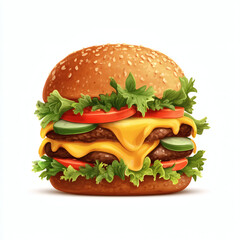 hamburger on a white background