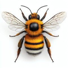 bee on white background