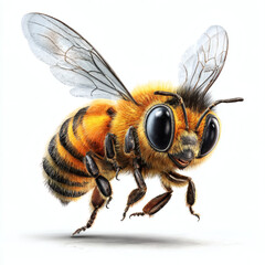 bee on white background