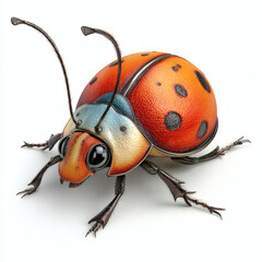 ladybug on white background