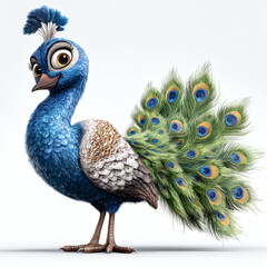 peacock isolated on white background