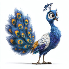 peacock isolated on white background