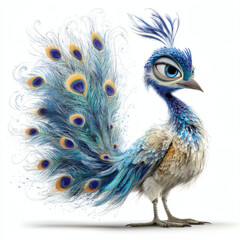 peacock isolated on white background