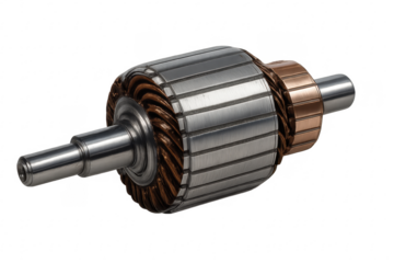 Electric motor armature rotor with transparent background