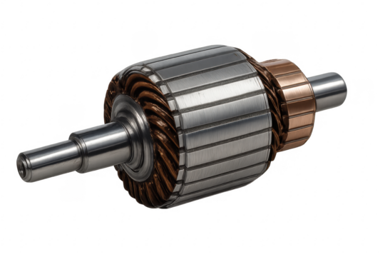Electric motor armature rotor with transparent background