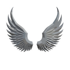 Fototapeta premium Gray angel wings graphic design with a modern aesthetic 