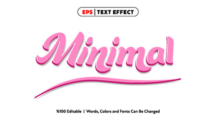 Minimal pink script text effect with editable words colors and fonts for modern design and creative typography