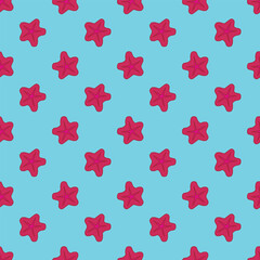 Seastar seamless pattern