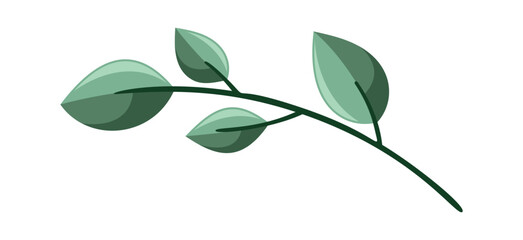 Naklejka premium Winter plant branch Christmas element