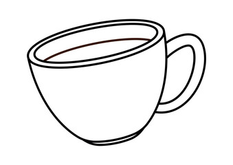 Black-and-white cup of coffee drink